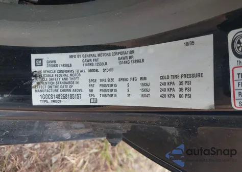 2006 Chevrolet Colorado Work Truck from USA, damaged, VIN 1GCCS148268185157